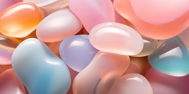 A bunch of pink and blue balloons