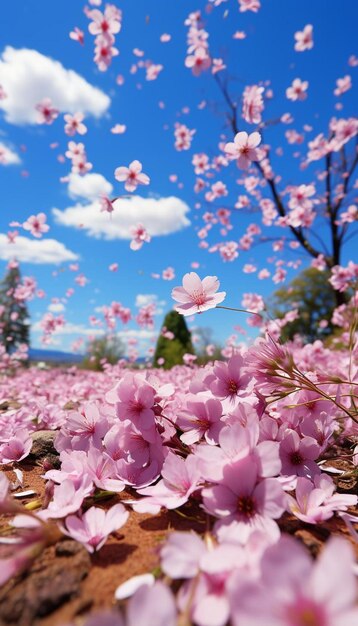 a bunch of pink flowers that are in the grass