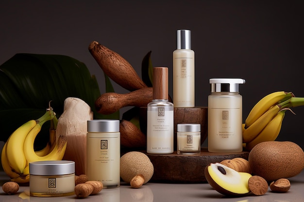 a bunch of products including a bottle of natural beauty.