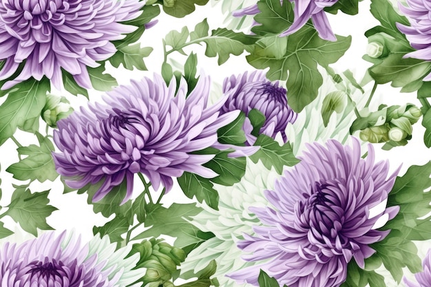 Bunch of purple flowers isolated on a white background created with Generative AI technology