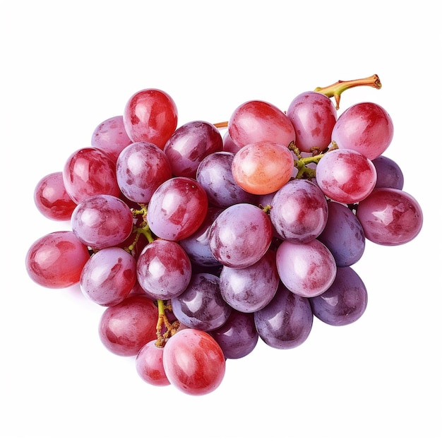 a bunch of purple grapes are shown with a yellow sticker.