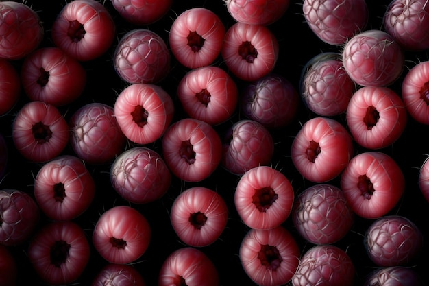 A Bunch Of Raspberries Sitting Next To Each Other