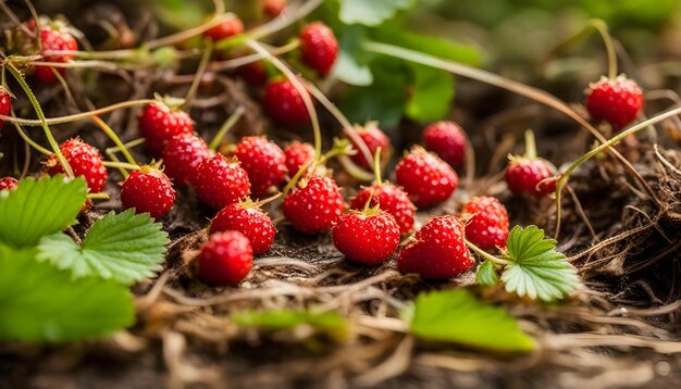 a bunch of raspberries that are on a bush