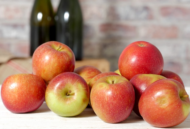 Bunch of red apples fresh harvest