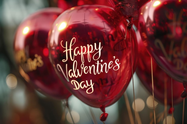 Photo a bunch of red balloons with the words quothappy valentine39s dayquot written on them perfect for expressing love and joy on valentine39s day