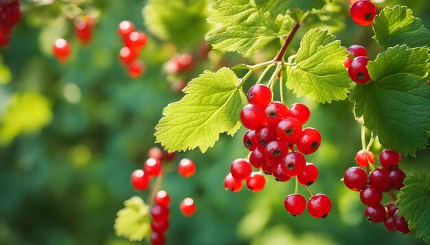 Photo a bunch of red berries are on a branch with a green leaf