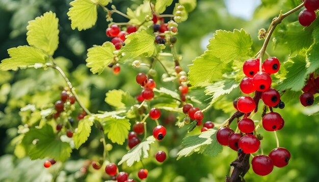 Photo a bunch of red berries are on a branch