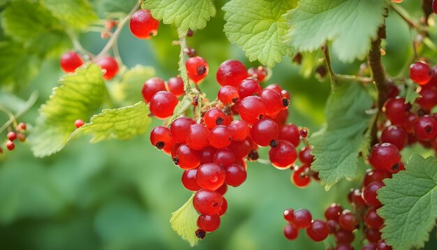 Photo a bunch of red berries are on a bush