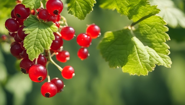 Photo a bunch of red berries are on a green branch