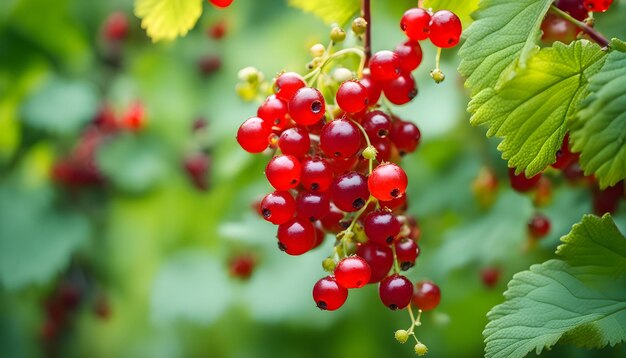 Photo a bunch of red berries are hanging from a tree