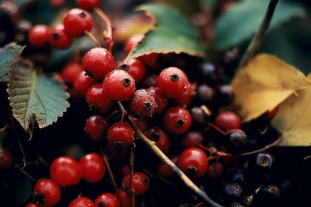 A bunch of red berries