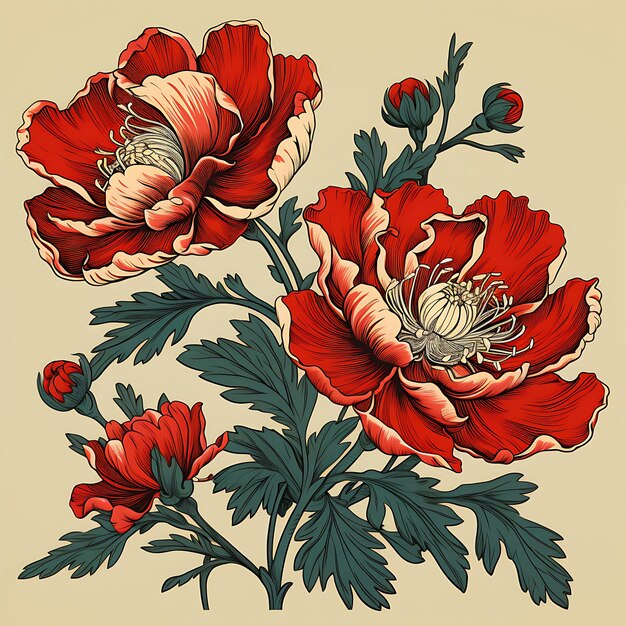 Photo a bunch of red flowers on a black background ai generated