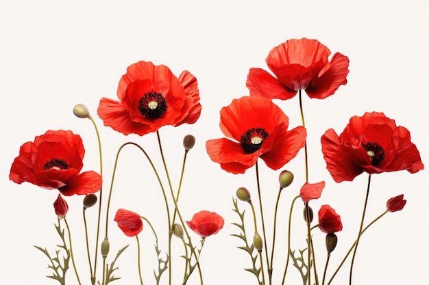 a bunch of red flowers with the words " poppies " on them.