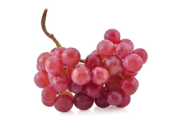 Bunch of Red grape isolated on white