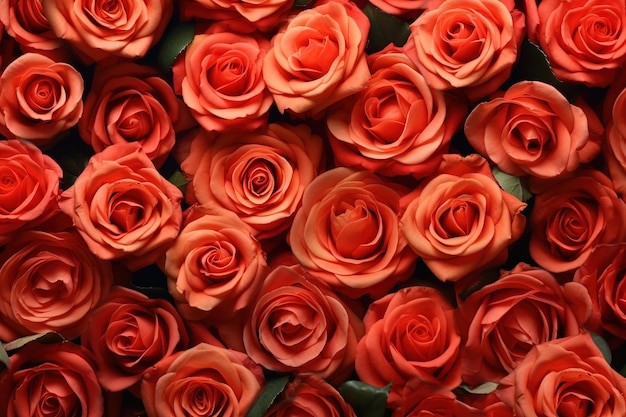 a bunch of red roses