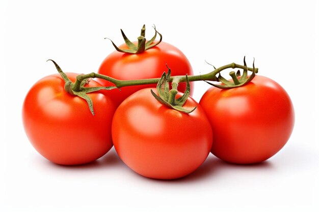 a bunch of red tomatoes with stems on them