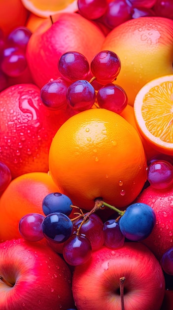 Photo a bunch of red and yellow fruit in a bowl