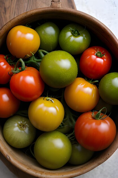 Foto un mazzo di pomodori rossi succosi maturi