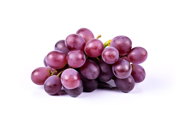 Bunch of ripe red grapes isolated on white background