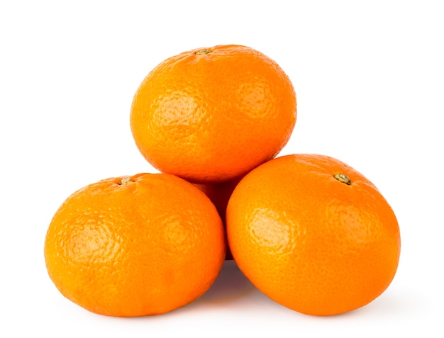 Bunch of ripe tangerines isolated