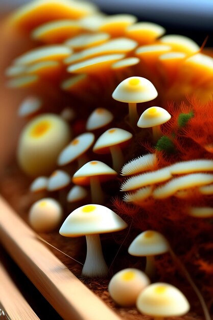 Foto un grappolo di funghi shimeji