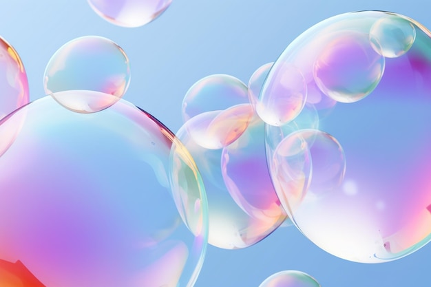 Куча мыльных пузырей, парящих в воздухе Генеративный ИИ
