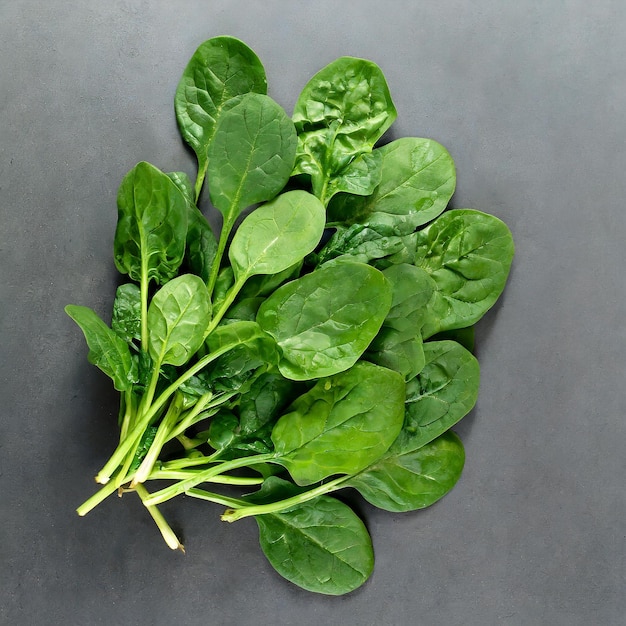 Bunch of spinach leaves on isolated white background