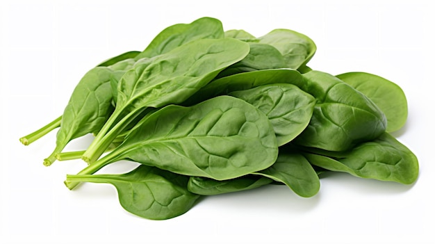 a bunch of spinach leaves on a white surface