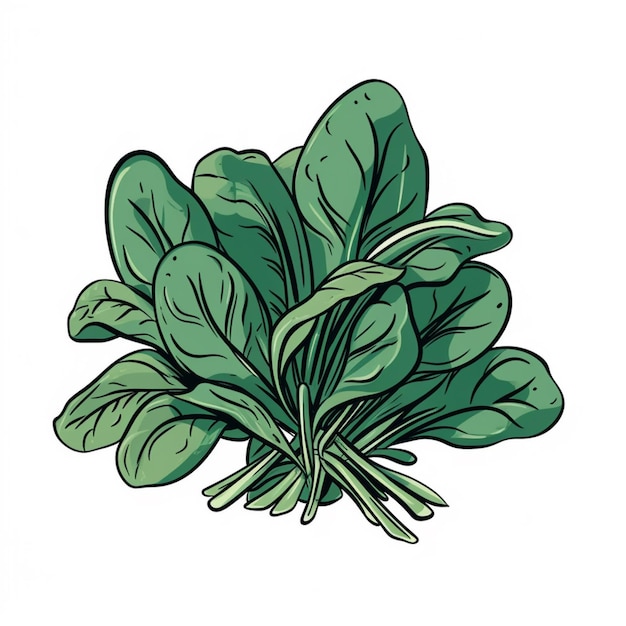 A bunch of spinach on a white background.