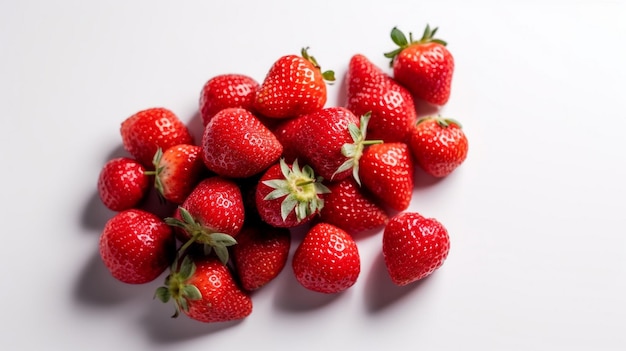 Photo bunch of strawberries isolated