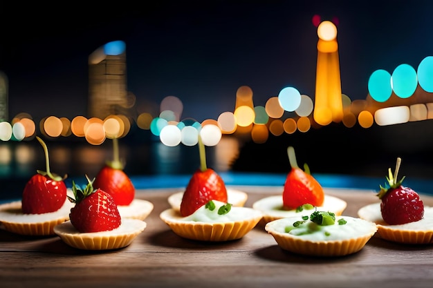 a bunch of strawberries with strawberries on top of them