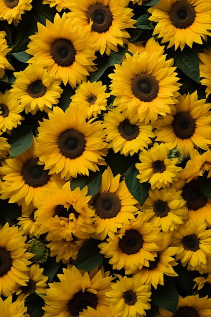 a bunch of sunflowers with the words quot sunflowers quot on the top