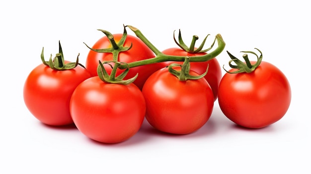 a bunch of tomatoes are on a white surface