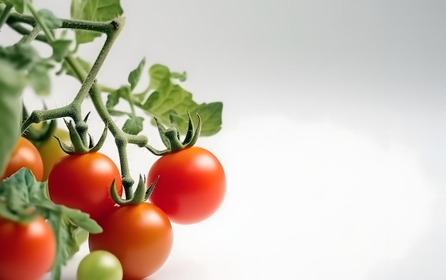 A bunch of tomatoes on a branch