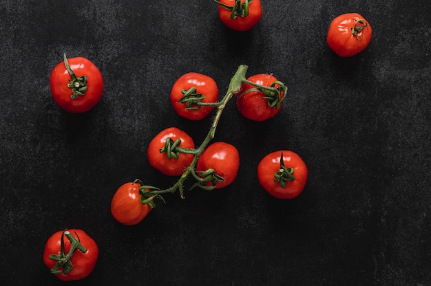 Bunch of tomatoes top view