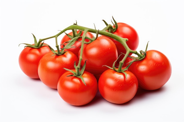 A Bunch of Tomatoes on a White Background on a White or Clear Surface PNG Transparent Background