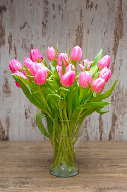 Photo bunch of tulip flowers