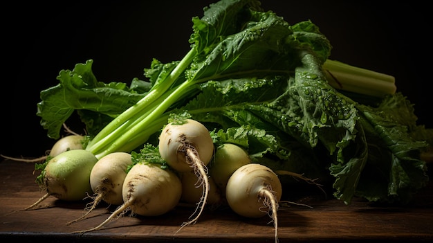 a bunch of turnips sitting on a table