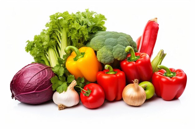 Photo a bunch of vegetables including broccoli radishes and onions