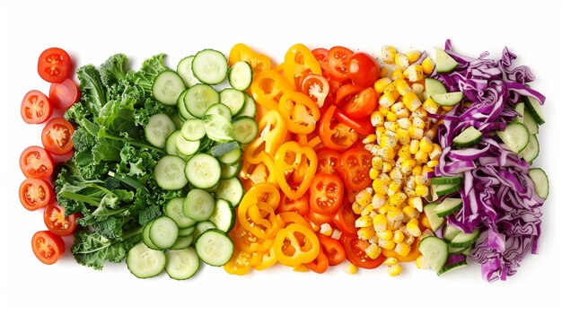 a bunch of vegetables including tomatoes cucumbers are arranged on a white background