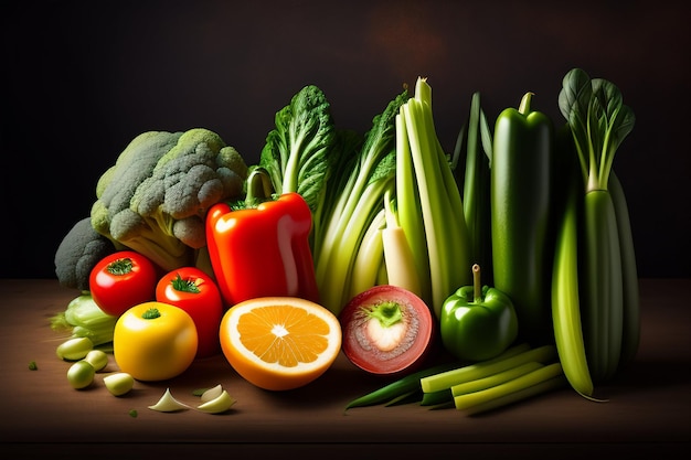 A bunch of vegetables on a table