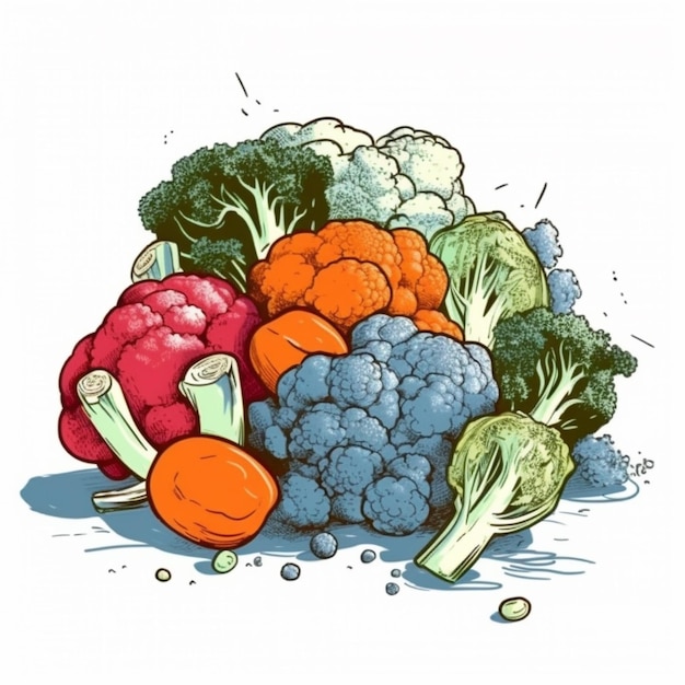 A bunch of vegetables on a white background