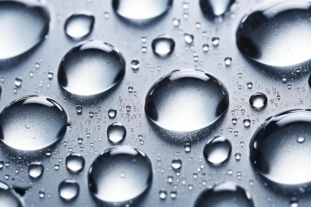 Photo a bunch of water droplets on a metal surface