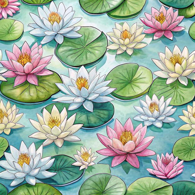 a bunch of water lily flower