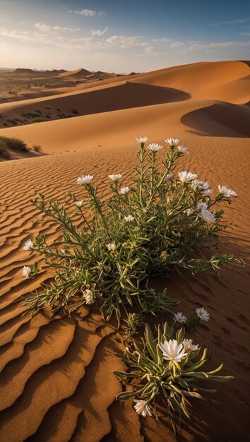 Photo a bunch of white flowers in the sand