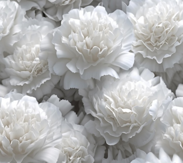 A bunch of white flowers that are in a pile