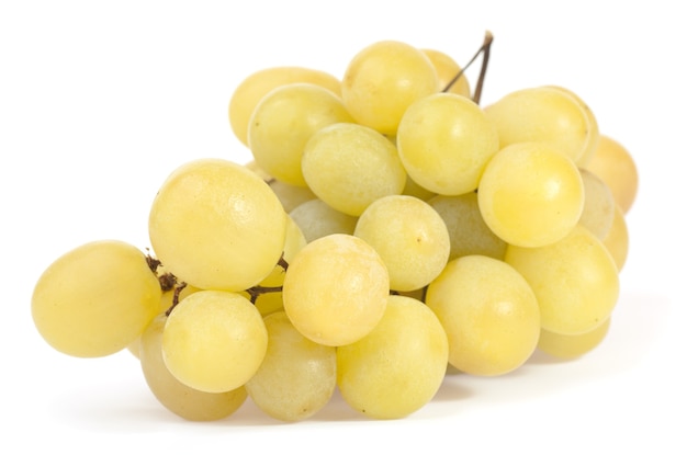 Bunch of white grapes isolated on white