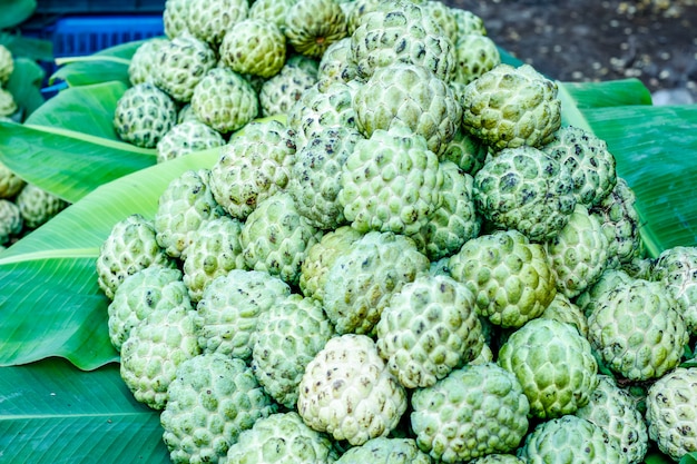 A bunch of whole ripe custard Apple