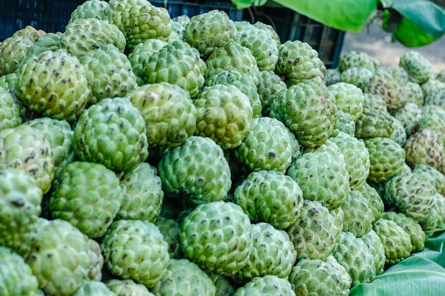 A bunch of whole ripe custard Apple