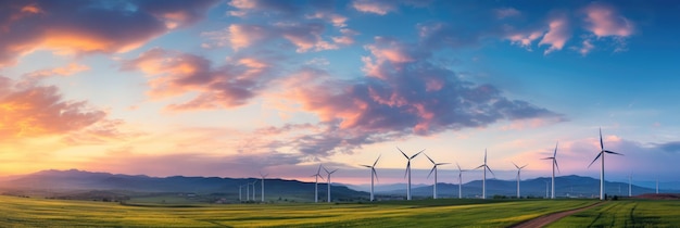 A Bunch Of Windmills That Are Standing In The Grass